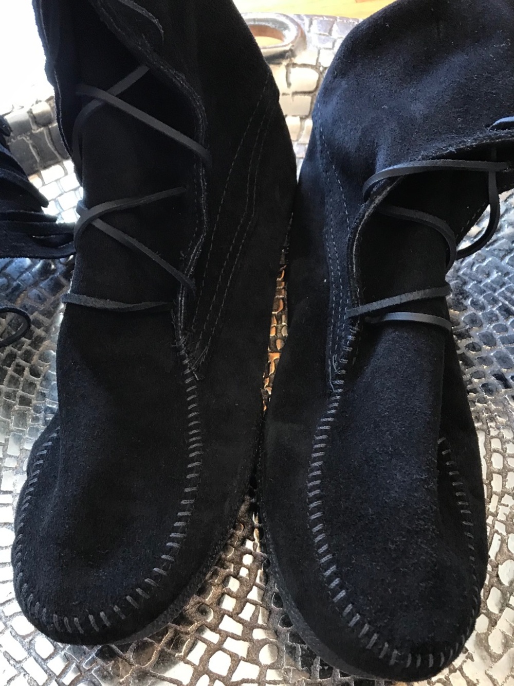 FESTIVAL 🔥 COWBOY CORE 1929 FRINGE KNEE HIGH BLACK SUEDE BOOTS - Picture 4 of 13